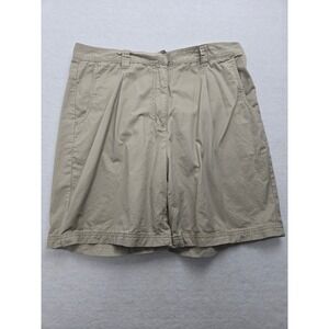 Woolrich Womens Khaki Cotton Pleated Golf Shorts Size 14 Career Casual